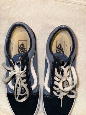 Vans Kids Blue, Navy & White Old Skool Lace-Up Sneakers